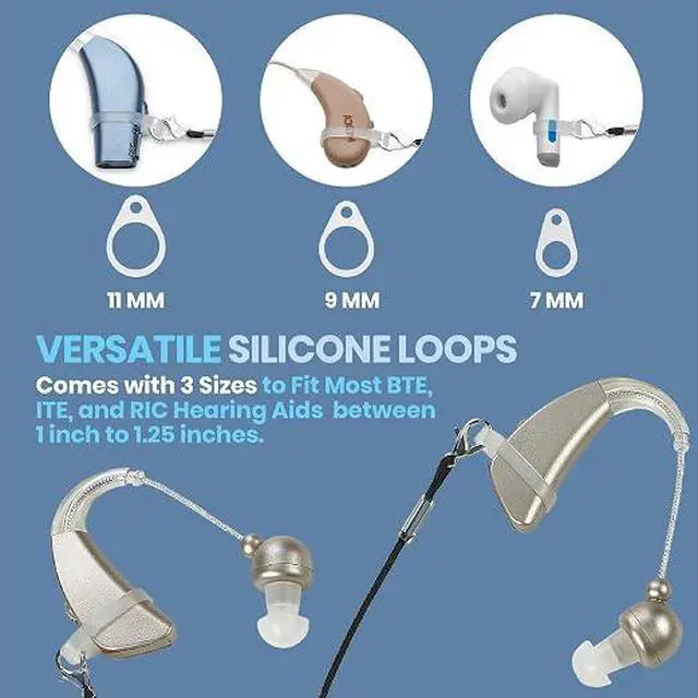 Alt view image 4 of 6 - Hearing Aid Clip - Protective Holder with Anti Lost Lanyard Cord - Rope with Loops and Clip and Security Clip Ideal for Behind the Ear Hearing Aids and Personal Sound Amplifiers