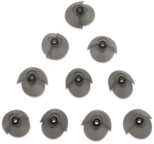 Main image of MEDca Tulip Hearing Aid Domes 10 Pack, Standard Receiver Replacement Ear Tips for BTE, RIE, ITE and PSAP Sound Amplifiers, Semi-Open Dark Gray Ear Domes