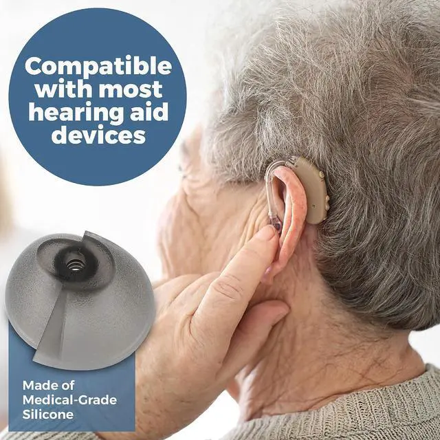 Alt view image 6 of 7 - MEDca Hearing Aid Standard Receiver Tulip Domes Compatible with GN Resound Sure Fit - 20-Pcs Universal Invisible Tip Replacement Ear Domes for BTE PSAP Hearing Amplifiers and Open Fit Models