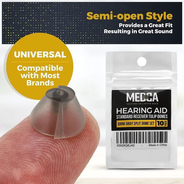 Alt view image 4 of 7 - MEDca Hearing Aid Standard Receiver Tulip Domes Compatible with GN Resound Sure Fit - 20-Pcs Universal Invisible Tip Replacement Ear Domes for BTE PSAP Hearing Amplifiers and Open Fit Models