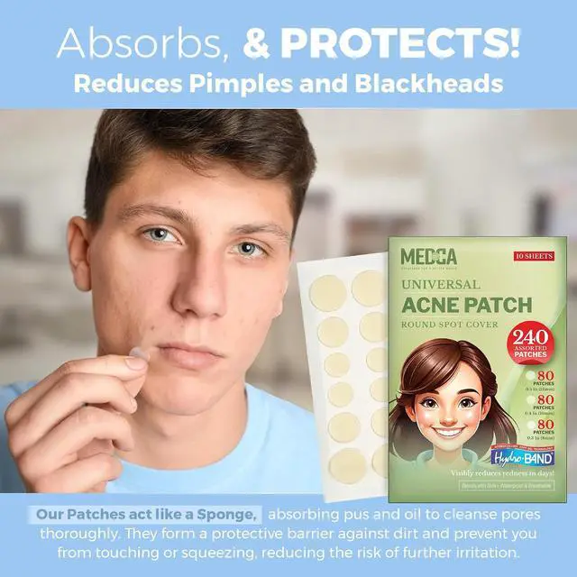 Alt view image 6 of 7 - MEDca Acne Pimple Master Patch Absorbing Cover 24 Count Three Sizes 10 Sheets