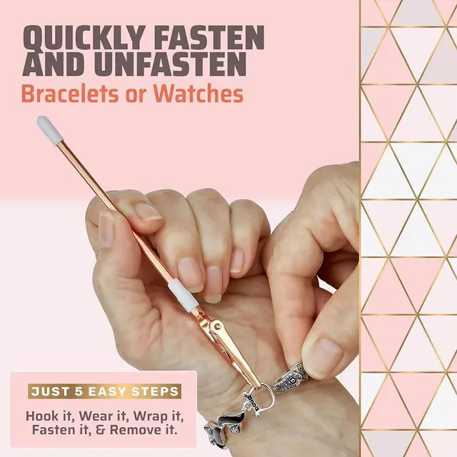 Alt view image 3 of 7 - MEDca Jewelry Helper 2 Pack, 6-Inch Bracelet Fastening Tool for Watches, Necklaces and Jewelry Clasps, Metal Bracelet Buddy for Left or Right Hand Use