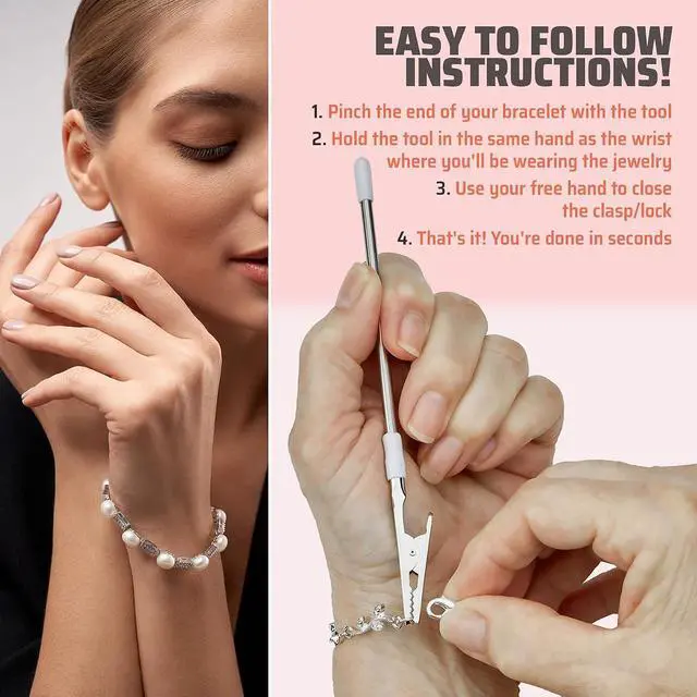 Alt view image 5 of 7 - MEDca Jewelry Helper 2 Pack, 6-Inch Bracelet Fastening Tool for Watches, Necklaces and Jewelry Clasps, Metal Bracelet Buddy for Left or Right Hand Use