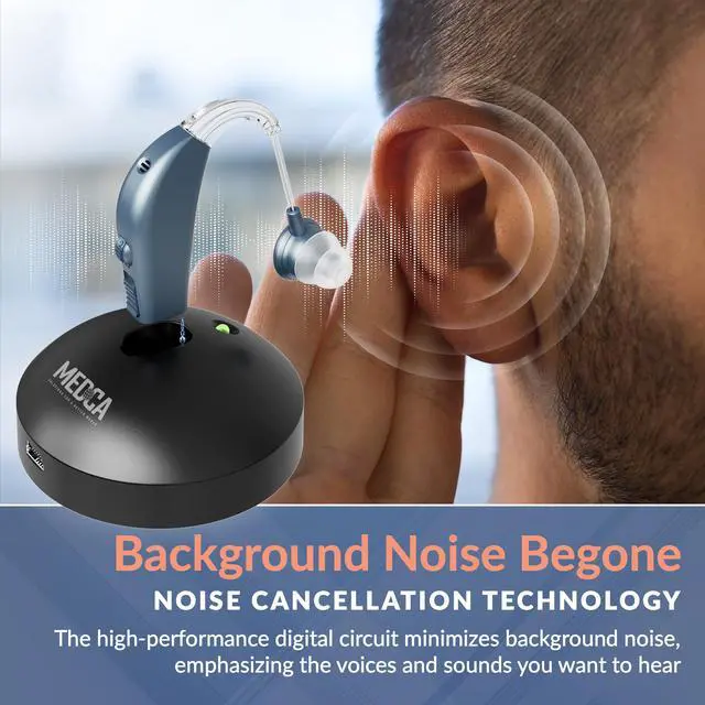 Alt view image 5 of 7 - Digital Hearing Amplifier - Personal Hearing Enhancement Sound Amplifier with Extended Over 500hr Battery Life, Modern Blue, Doctor and Audiologist designed FDA Approved By MEDca