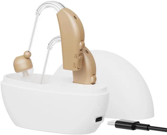 Main image of Digital Hearing Amplifier Set - Personal Sound Amplification Device, Rechargeable All-Day Battery Life Lightweight Behind the Ear BTE Sound and Voice Hearing Amplifiers for Adults and Seniors by MEDca
