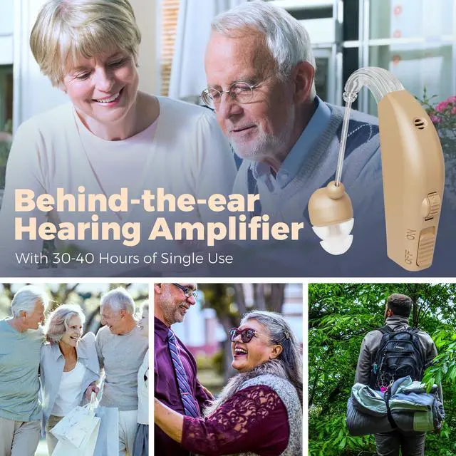 Alt view image 7 of 7 - Digital Hearing Amplifier Set - Personal Sound Amplification Device, Rechargeable All-Day Battery Life Lightweight Behind the Ear BTE Sound and Voice Hearing Amplifiers for Adults and Seniors by MEDca