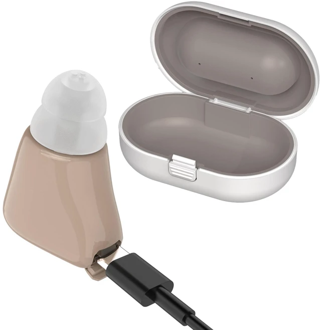 Main image of MEDca 9D-9O3F-8NRC Mini Rechargeable ITE Personal Sound Amplifier, In-Ear Listening Device with Adjustable Volume, 5 Ear Tips, Carrying Case & Charging Adapter