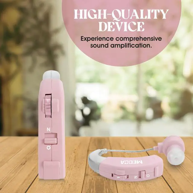 Alt view image 4 of 7 - Hearing Amplifier - Set of 2 - Best Hearing Amplifiers That Fit Comfortable Behind The Ear for Women, Small & Discreet BTE Personal Sound Amplifier Pair (Pink)