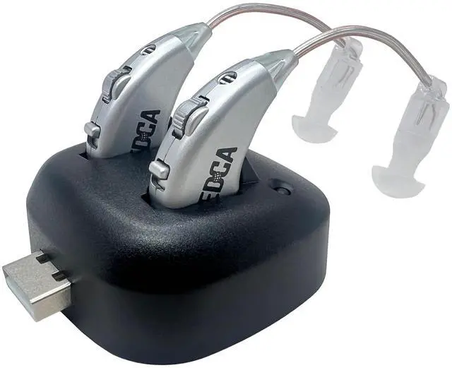Main image of Digital Hearing Amplifiers - Pair of Rechargeable BTE Personal Sound Amplifier with USB Dock - Premium Behind The Ear Sound Amplification - by MEDca