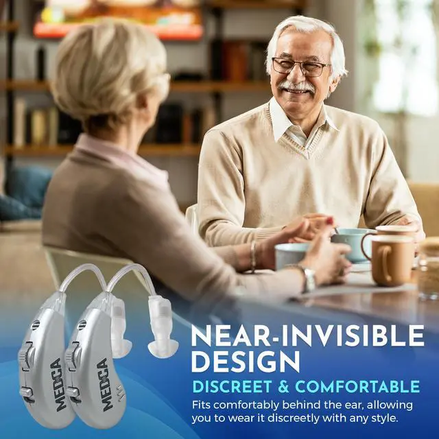 Alt view image 5 of 7 - Digital Hearing Amplifiers - Pair of Rechargeable BTE Personal Sound Amplifier with USB Dock - Premium Behind The Ear Sound Amplification - by MEDca