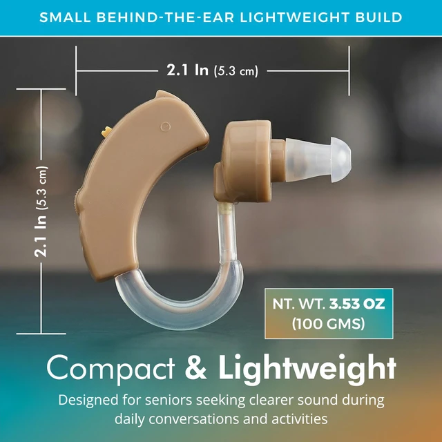 Alt view image 6 of 7 - MEDca BTE Behind the Ear Sound Amplifier Super Mini Size Sound Enhancer