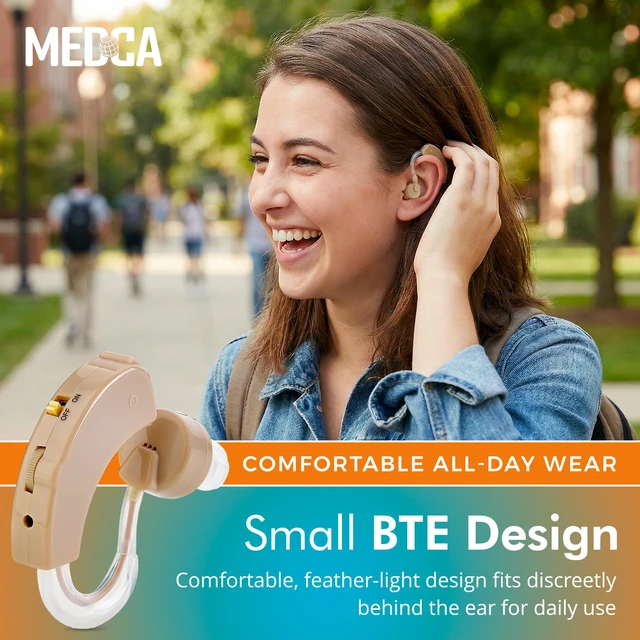Alt view image 4 of 7 - MEDca BTE Behind the Ear Sound Amplifier Super Mini Size Sound Enhancer