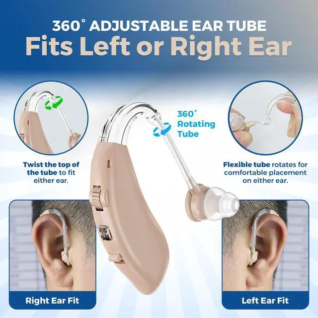 Alt view image 3 of 7 - MEDca Rechargeable Digital Hearing Amplifier, BTE Personal Sound Amplifier with Digital Volume Control, Rechargeable Hearing Amplifier Set, Lightweight Behind-the-Ear Design, 3 Ear Tips