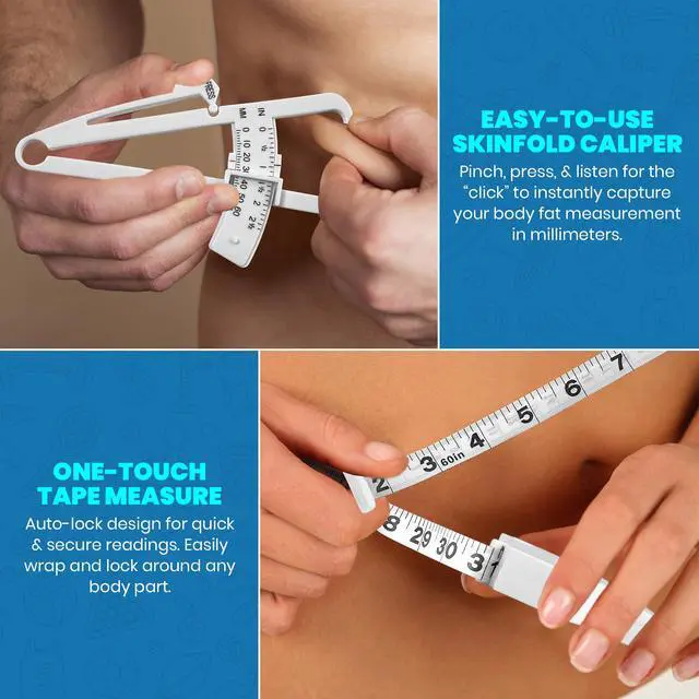 Alt view image 5 of 7 - MEDca Body Fat Caliper and Measuring Tape Set, 2 Calipers, 2 Body Tapes and 2 Measurement Charts, White