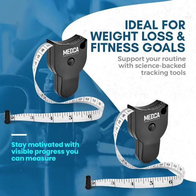 Alt view image 4 of 7 - Body Tape Measure - (2 Pack) Measuring Tapes for Body and Fat Weight Monitors, (Inches & CM) Retractable Tape Measure Ruler for Accurate Body Fat Calculator Helps Calculate Fitness Body Measurements