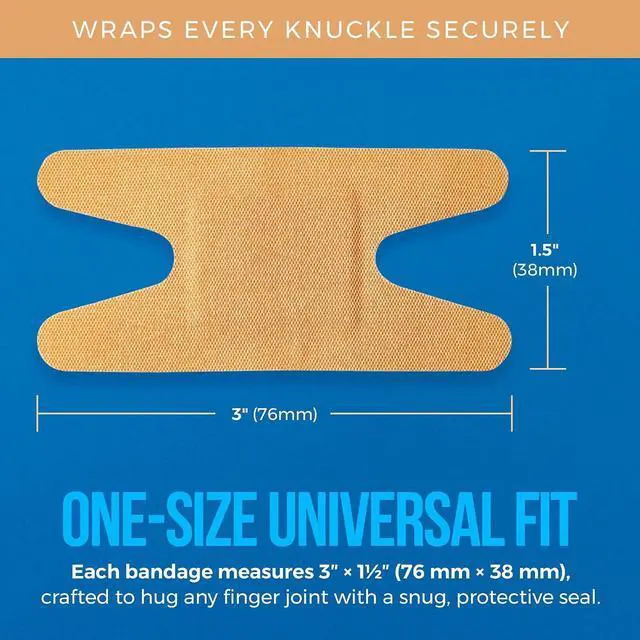 Alt view image 5 of 7 - MED PRIDE Flexible Fabric Knuckle Bandages, 100 Count, 3 x 1.5 Inch Adhesive Bandages with Non-Stick Pads