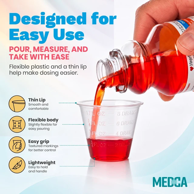 Alt view image 6 of 7 - MEDca Clear Plastic Medicine Cups, 1 oz Graduated Disposable Measuring Cups, 100 Pack