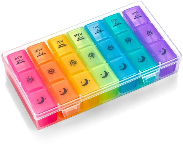 Main image of MEDca Weekly Pill Organizer, 7 Day 3 Times a Day Pill Box with Removable Morning Noon Night Compartments, Large BPA-Free Medication, Vitamin & Supplement Travel Case