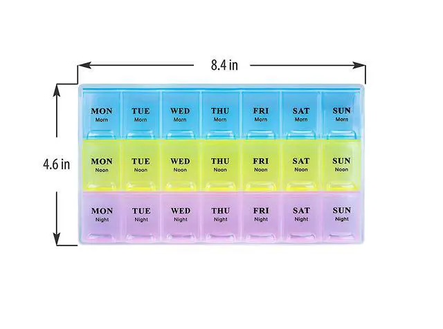 Alt view image 3 of 7 - MEDca Weekly Pill Organizer, Three-Times-a-Day, 1 Pill Organizer