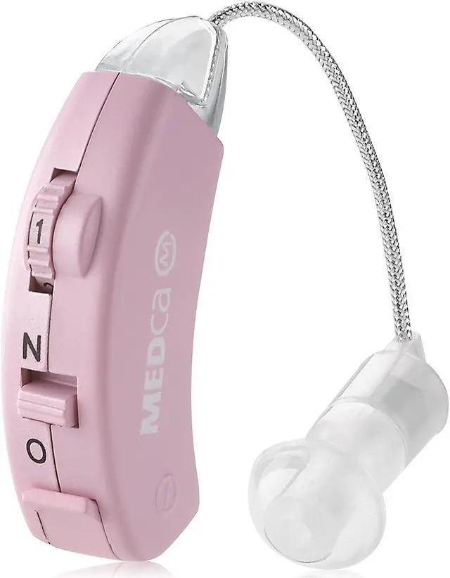 Main image of Digital Hearing Amplifier - Behind the Ear Sound Amplifier Set, BTE Hearing Ear Amplification Device and Digital Sound Enhancer PSAD for Hard of Hearing, Noise Reducing Feature, Pink by MEDca
