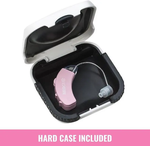 Alt view image 4 of 7 - Digital Hearing Amplifier - Behind the Ear Sound Amplifier Set, BTE Hearing Ear Amplification Device and Digital Sound Enhancer PSAD for Hard of Hearing, Noise Reducing Feature, Pink by MEDca
