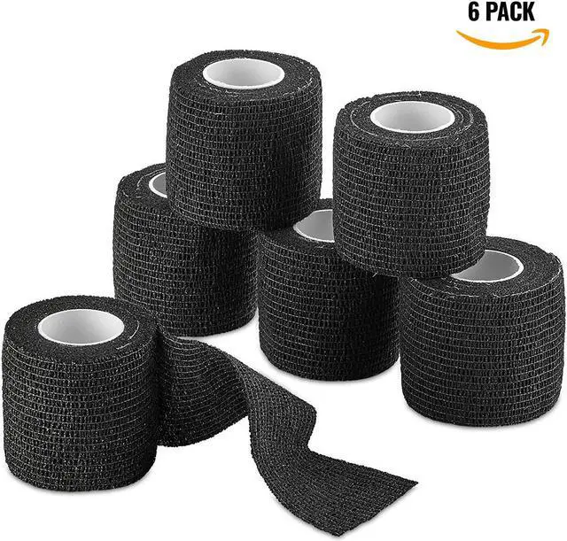 Main image of Self-Adherent Cohesive Bandage - Medical Wrap - 6 Rolls 2 Wide x 5 Yards Sports Tape for Medical Use, Sports, First Aid and HelpsHelp Protect Skin