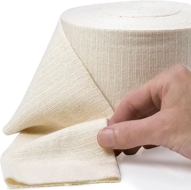 Alt view image 2 of 4 - Elastic Tubular Support Bandage Size F, 10M Box - Natural Color (4 x 33 Feet) For Large Knee Support Bandage -Medium to Large Thigh, Cotton Spandex