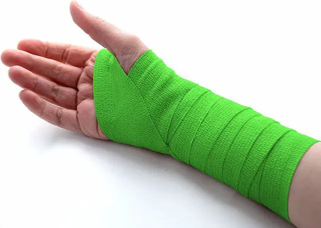 Alt view image 3 of 8 - MEDca Self Adherent Cohesive Wrap Bandages 2 Inches X 5 Yards 12 Count with Strong Elastic and Colorful First Aid Tape for Sprain Swelling and Sorenes (Rainbow Color)