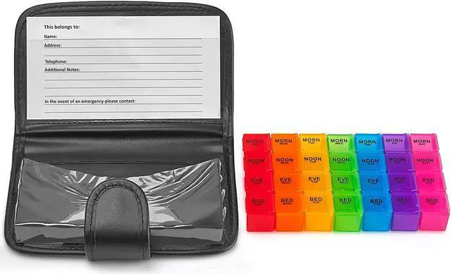 Alt view image 6 of 7 - MEDca Weekly Pill Organizer, 4 Times A Day, With Travel Pill Case (7.5 X 4.5 INCHES)