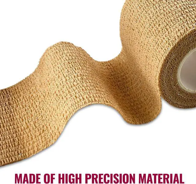 Alt view image 4 of 8 - MEDca Tape Wrap, Self Adherent Rap Tape, Adhering Stick Bandage, Self Grip Roll 1 Inche 2 Inch and 3 inch X 5 YARDS 6 of Each Size Total of 18 Rolls Skin Color