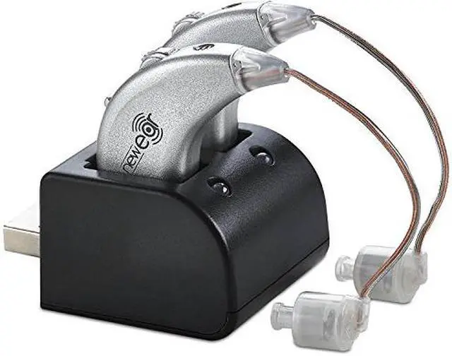 Main image of Digital Hearing Amplifiers - Rechargeable BTE Personal Sound Amplifier Pair with USB Dock - Premium Behind the Ear Sound Amplification - By NewEar