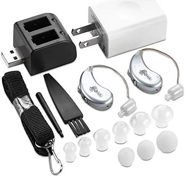 Alt view image 4 of 8 - Digital Hearing Amplifiers - Rechargeable BTE Personal Sound Amplifier Pair with USB Dock - Premium Behind the Ear Sound Amplification - By NewEar