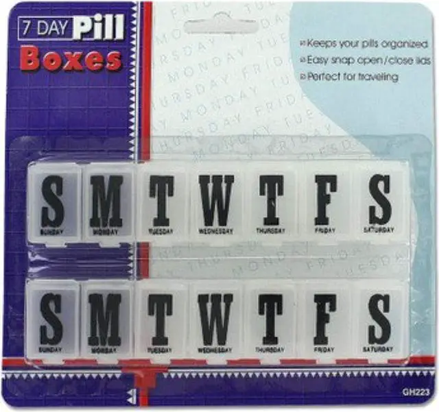 Alt view image 2 of 2 - MEDca 7-day Pill Organizer Weekly Pill Planner PACK OF 2