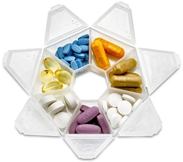 Alt view image 2 of 7 - MEDca Weekly Pill Organizer Clear 7-Sided Pill Reminder, Round Shaped