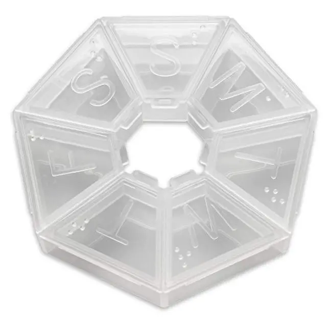 Alt view image 3 of 7 - MEDca Weekly Pill Organizer Clear 7-Sided Pill Reminder, Round Shaped
