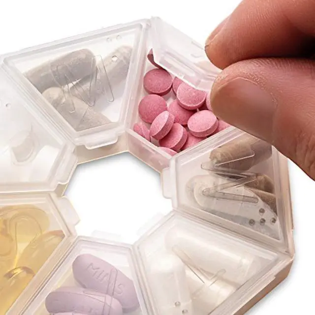 Alt view image 4 of 7 - MEDca Weekly Pill Organizer Clear 7-Sided Pill Reminder, Round Shaped