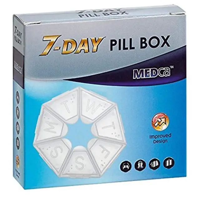 Alt view image 5 of 7 - MEDca Weekly Pill Organizer Clear 7-Sided Pill Reminder, Round Shaped