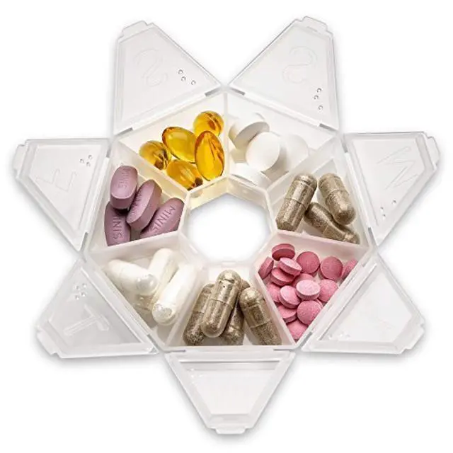 Alt view image 6 of 7 - MEDca Weekly Pill Organizer Clear 7-Sided Pill Reminder, Round Shaped