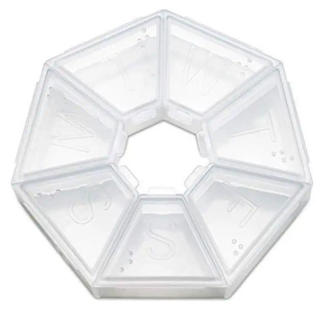 Alt view image 7 of 7 - MEDca Weekly Pill Organizer Clear 7-Sided Pill Reminder, Round Shaped