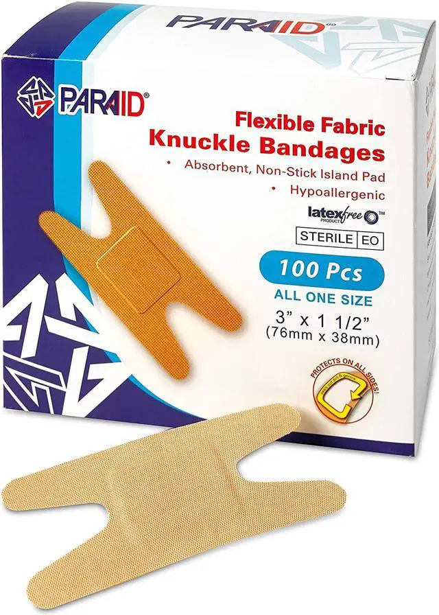 Alt view image 2 of 5 - Flexible Fabric Bandages - Flex Fabric Adhesive Bandages Knuckle Bandages for Finger Care and to Protect Wounds from Infection - (100 Count Box)