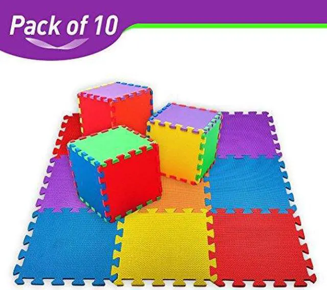 Main image of CREATIVE TIME Floor Mat 10-tile Multi-Color Exercise Mat Solid Foam EVA Playmat Kids Safety
