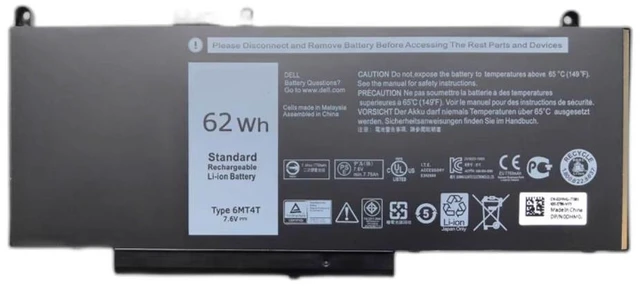 Alt view image 4 of 5 - New Battery for Dell Latitude E5270 E5470 E5570 M3510 NGGX5 6MT4T 11.4V 60Wh, High Capacity, 2-Year Warranty