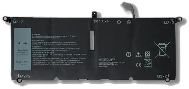Main image of Battery for Dell XPS 13 9370 9380 7390 9305 P82G P113G HK6N5 7.6V 52Wh, High Capacity, 1-Year Warranty