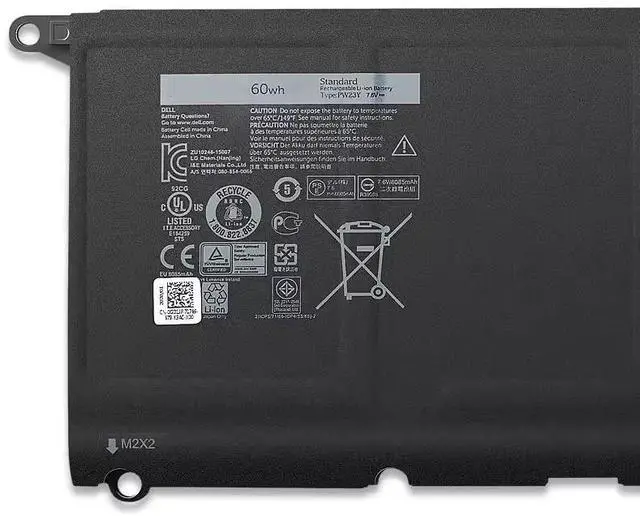 Alt view image 2 of 5 - Battery for Dell XPS 13 9343 9350 9360 P54G JD25G 90V7W PW23Y 7.6V 52Wh 1-Year Warranty