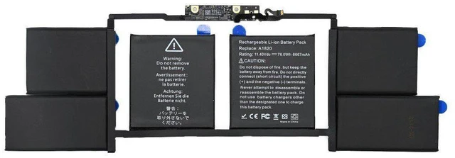 Main image of 11.4V 76Wh Li-Polymer Battery for Apple MacBook Pro 15" Retina 2017 A1707/A1820 & MPT Series 12-Month Warranty