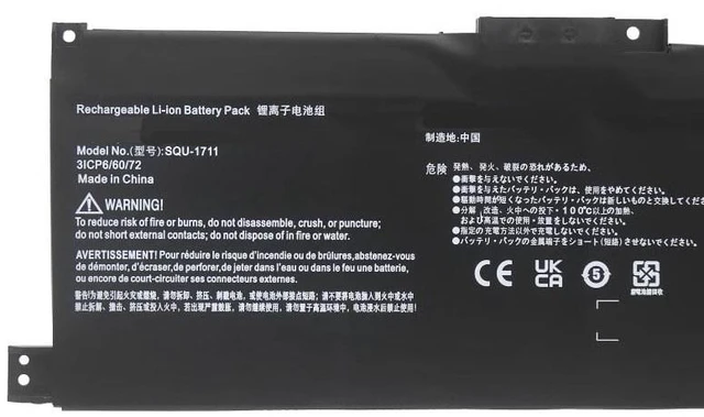 Alt view image 2 of 5 - Battery for Thunderobot 911 Air Master/SQU-1711/1718 & Hasee S7-TA5NB/TA7NB 15.4V 41.4Wh, High Capacity Li-ion, 1-Year Warranty