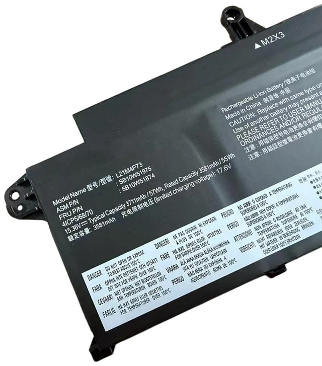 Alt view image 2 of 3 - Battery for Lenovo ThinkPad T16 Gen 1 / P16s Gen 1 L21D4P72 L21M4P73 11.55V 52.5Wh Compatible with 5B10W13966 5B10W13967 2-Year Warranty