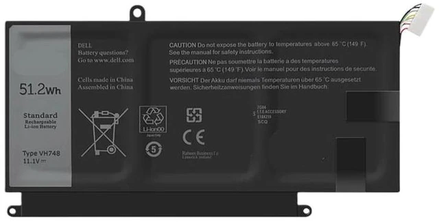 Main image of Laptop Battery for Dell Vostro V5460 V5470 V5480 V5560 P41G 14-5439 VH748 11.1V 44Wh 6-Cell Li-ion Compatible with Dell Inspiron 14-5439, Precision M2800 12-Month Warranty