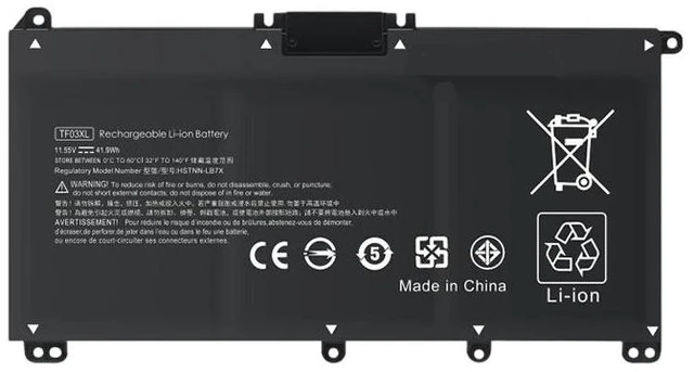 Main image of Battery for HP Pavilion TPN-C131 W131 Q191 14-BF/BP 15-CC/CK Series TF03XL 41Wh 11.55V Li-ion Compatible with HP 917649-855, 917658-855, HSTNN-LB7E 2-Year Warranty