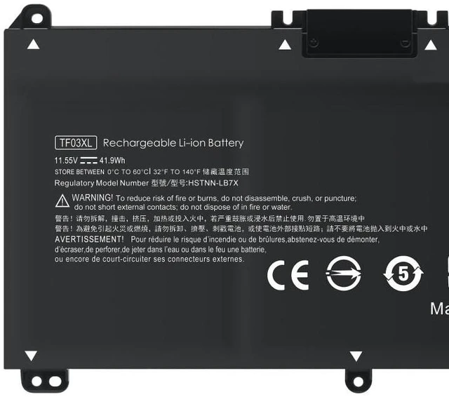 Alt view image 2 of 5 - Battery for HP Pavilion TPN-C131 W131 Q191 14-BF/BP 15-CC/CK Series TF03XL 41Wh 11.55V Li-ion Compatible with HP 917649-855, 917658-855, HSTNN-LB7E 2-Year Warranty